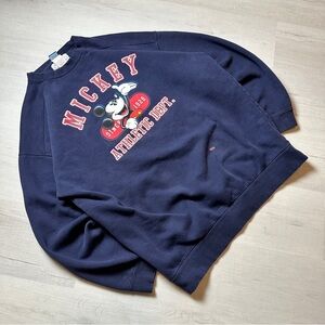 Disney Mickey Mouse Athletic Navy Crewneck Sweater Size XL